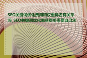 SEO关键词优化费用和权重排名有关系吗_SEO关键词优化哪些费用需要自己承担