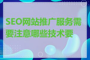 SEO网站推广服务需要注意哪些技术要点