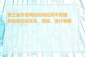 独立站外贸网站如何应对不同国家和地区的文化、语言、支付等差异