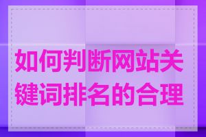 如何判断网站关键词排名的合理性