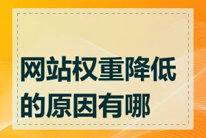 网站权重降低的原因有哪些