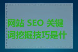 网站 SEO 关键词挖掘技巧是什么