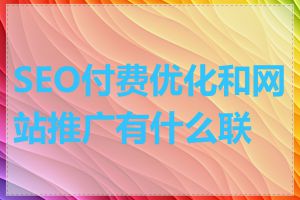 SEO付费优化和网站推广有什么联系