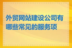 外贸网站建设公司有哪些常见的服务项目