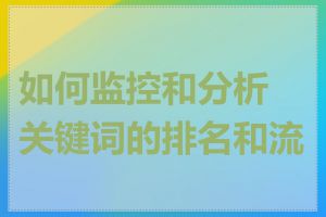 如何监控和分析关键词的排名和流量