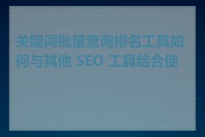 关键词批量查询排名工具如何与其他 SEO 工具结合使用