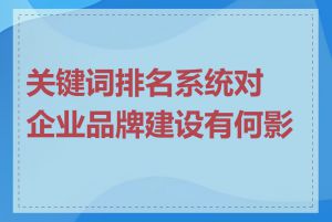 关键词排名系统对企业品牌建设有何影响