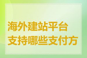 海外建站平台支持哪些支付方式