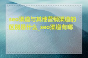 seo渠道与其他营销渠道的区别是什么_seo渠道有哪些