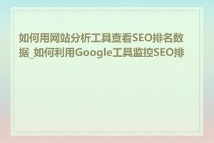 如何用网站分析工具查看SEO排名数据_如何利用Google工具监控SEO排名