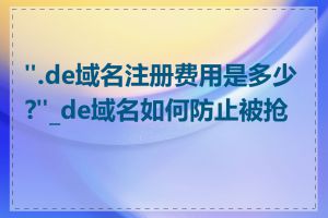 ".de域名注册费用是多少?"_de域名如何防止被抢注