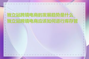 独立站跨境电商的发展趋势是什么_独立站跨境电商应该如何进行库存管理