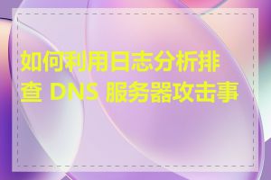 如何利用日志分析排查 DNS 服务器攻击事件