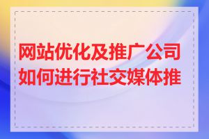 网站优化及推广公司如何进行社交媒体推广