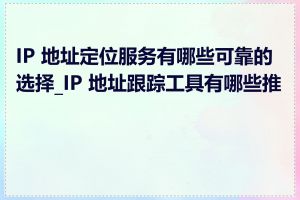 IP 地址定位服务有哪些可靠的选择_IP 地址跟踪工具有哪些推荐