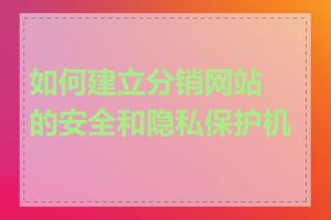 如何建立分销网站的安全和隐私保护机制