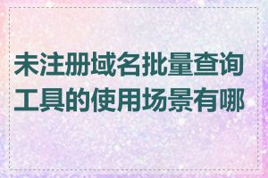 未注册域名批量查询工具的使用场景有哪些