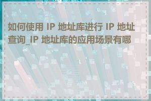 如何使用 IP 地址库进行 IP 地址查询_IP 地址库的应用场景有哪些