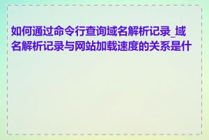 如何通过命令行查询域名解析记录_域名解析记录与网站加载速度的关系是什么