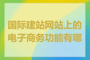 国际建站网站上的电子商务功能有哪些