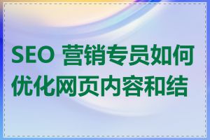 SEO 营销专员如何优化网页内容和结构