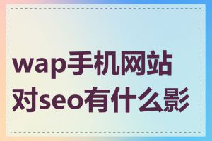 wap手机网站对seo有什么影响