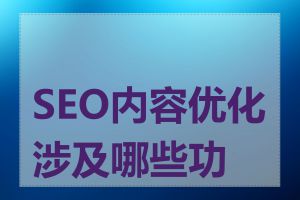 SEO内容优化涉及哪些功能