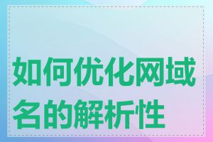 如何优化网域名的解析性能