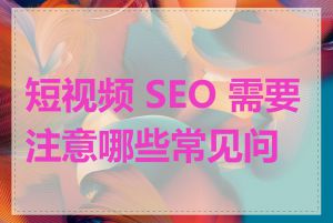 短视频 SEO 需要注意哪些常见问题