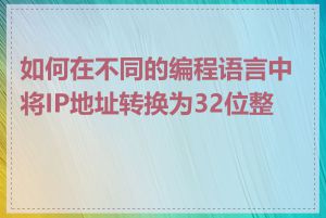 如何在不同的编程语言中将IP地址转换为32位整数