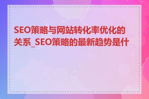 SEO策略与网站转化率优化的关系_SEO策略的最新趋势是什么