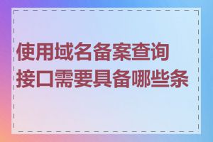 使用域名备案查询接口需要具备哪些条件