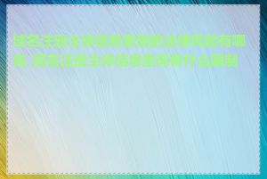 域名注册主体信息查询的法律风险有哪些_域名注册主体信息查询有什么限制吗