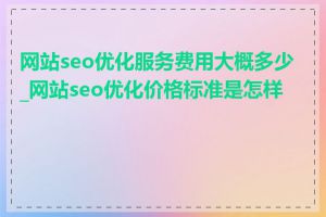 网站seo优化服务费用大概多少_网站seo优化价格标准是怎样的