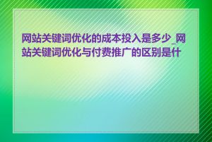 网站关键词优化的成本投入是多少_网站关键词优化与付费推广的区别是什么