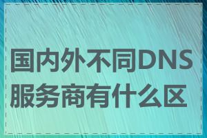 国内外不同DNS服务商有什么区别