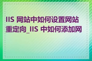 IIS 网站中如何设置网站重定向_IIS 中如何添加网站