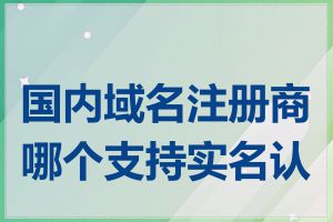 国内域名注册商哪个支持实名认证