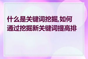 什么是关键词挖掘,如何通过挖掘新关键词提高排名