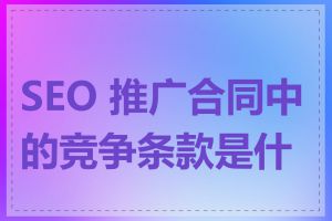 SEO 推广合同中的竞争条款是什么