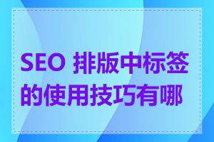 SEO 排版中标签的使用技巧有哪些