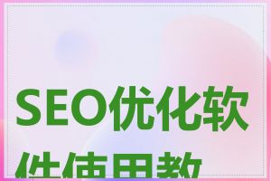 SEO优化软件使用教程