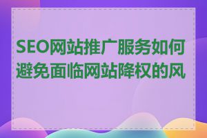 SEO网站推广服务如何避免面临网站降权的风险