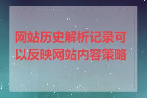 网站历史解析记录可以反映网站内容策略吗