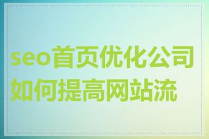 seo首页优化公司如何提高网站流量