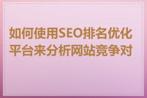 如何使用SEO排名优化平台来分析网站竞争对手