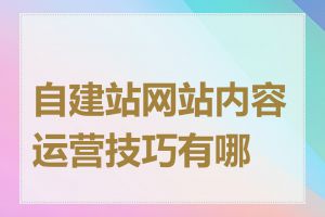 自建站网站内容运营技巧有哪些