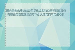 国内哪些免费建站公司提供域名和空间等配套服务_有哪些免费建站服务可以永久使用而不用担心收费