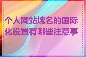 个人网站域名的国际化设置有哪些注意事项