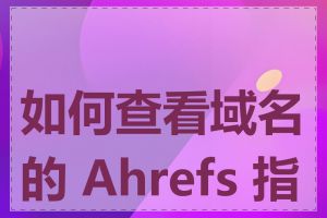 如何查看域名的 Ahrefs 指标